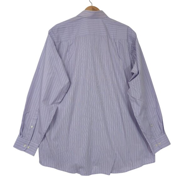Calvin Klein Shirt Mens XL Purple‎ Stripe Button Up Long Sleeve Business Casual - Picture 2 of 13